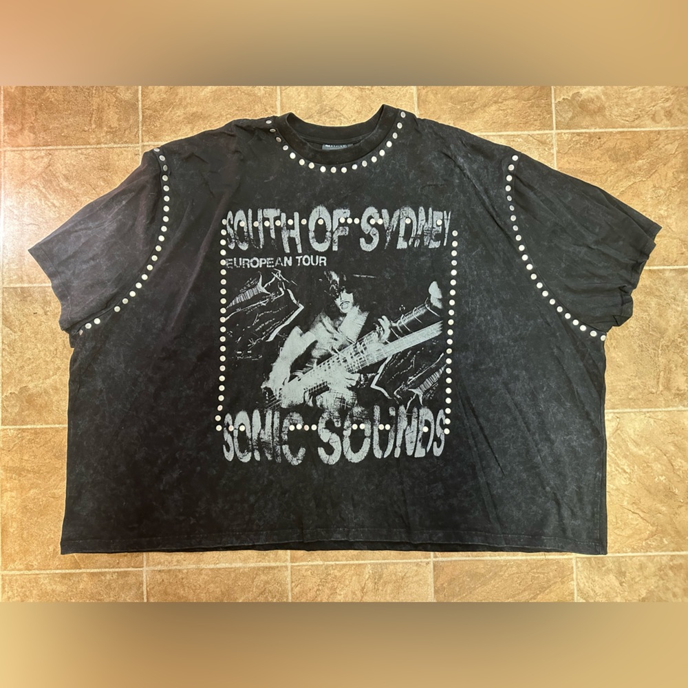ASOS Black Graphic T-Shirt with Studded Details